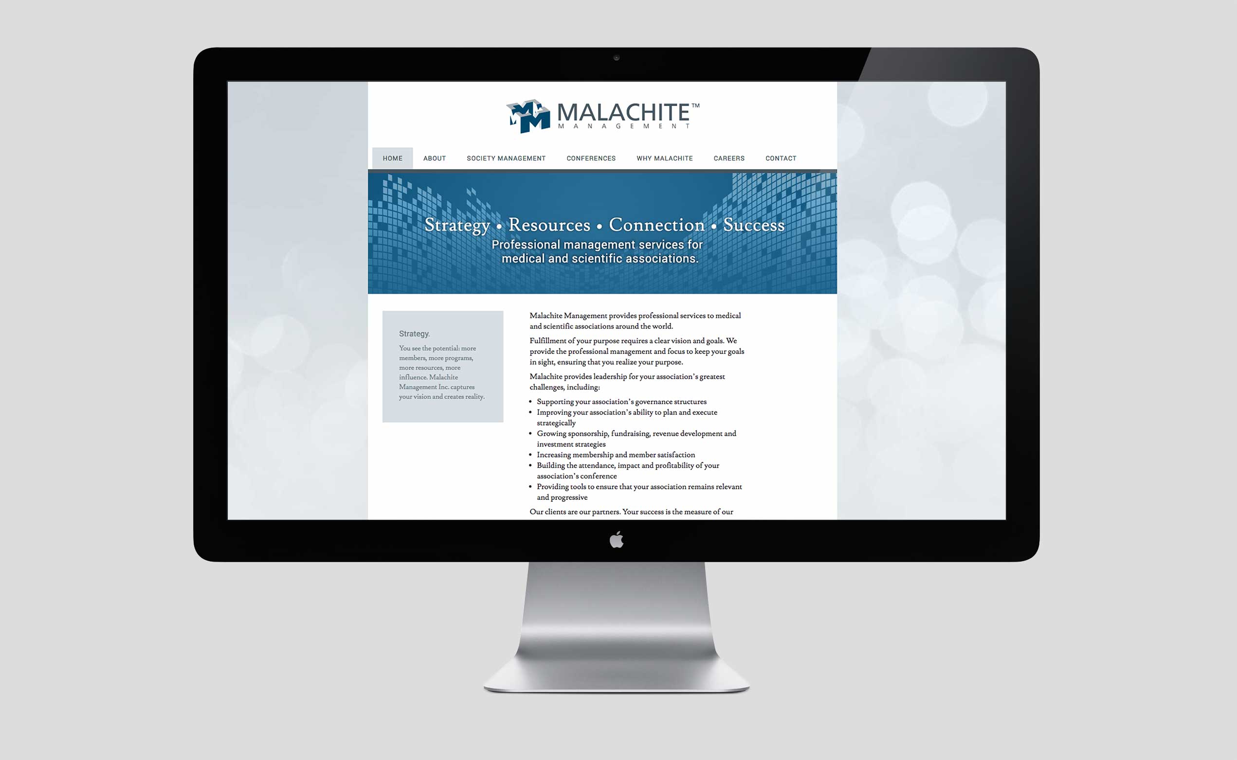 Malachite Management website before redesign