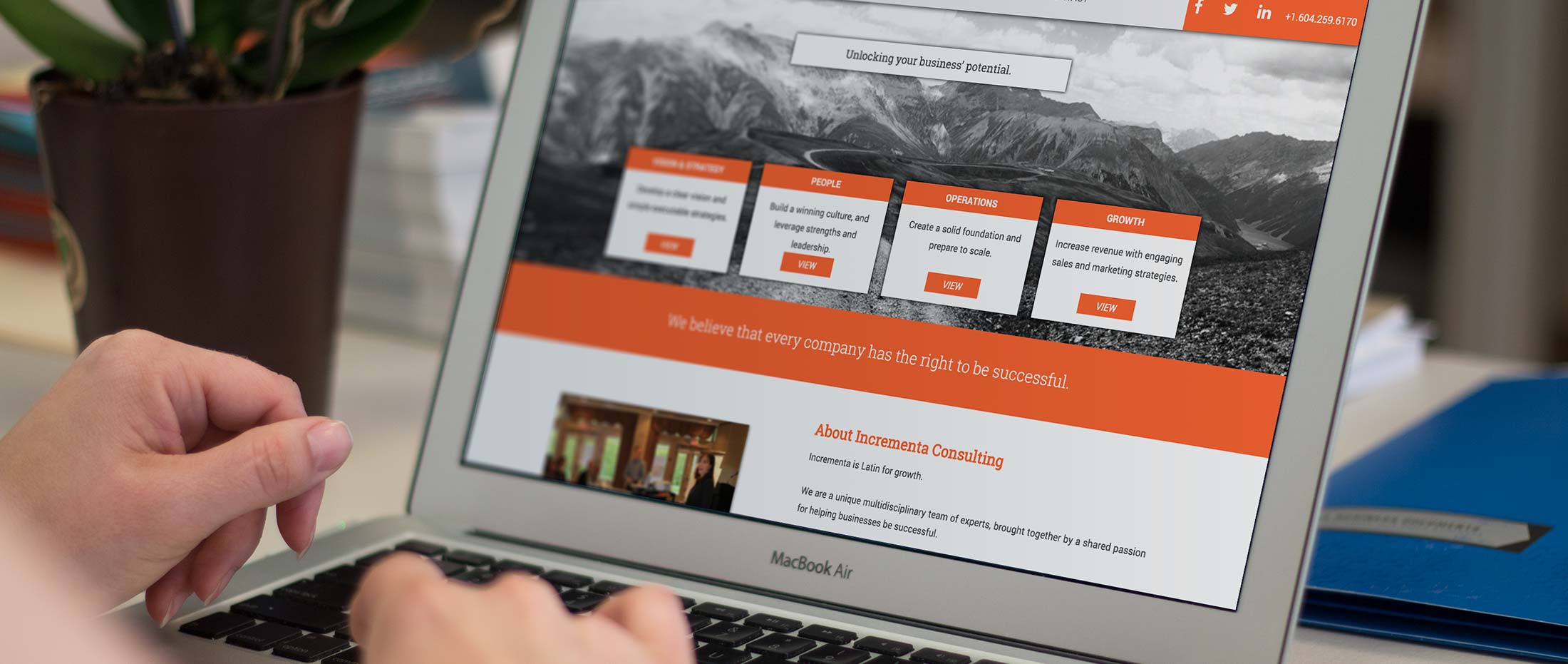 Desktop website design for Incrementa